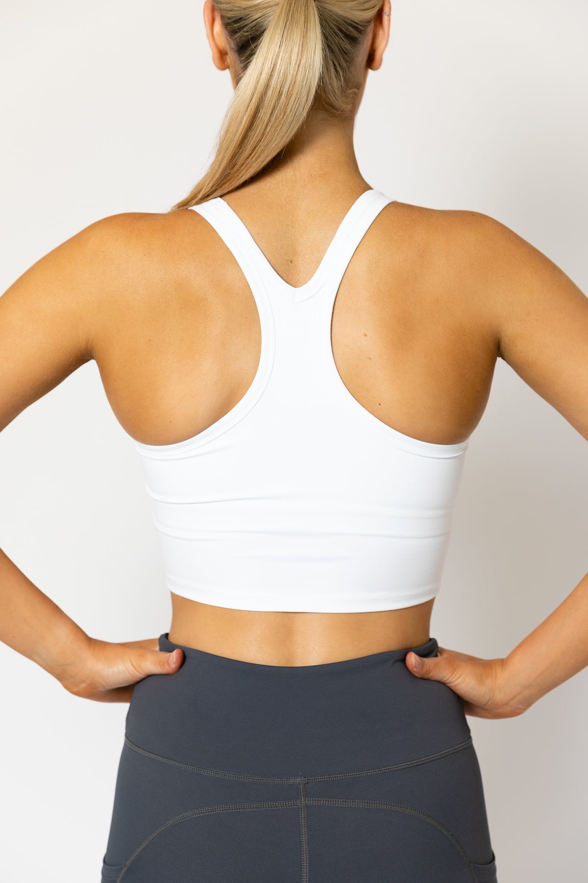 Deezi Active Extended Crop Top White