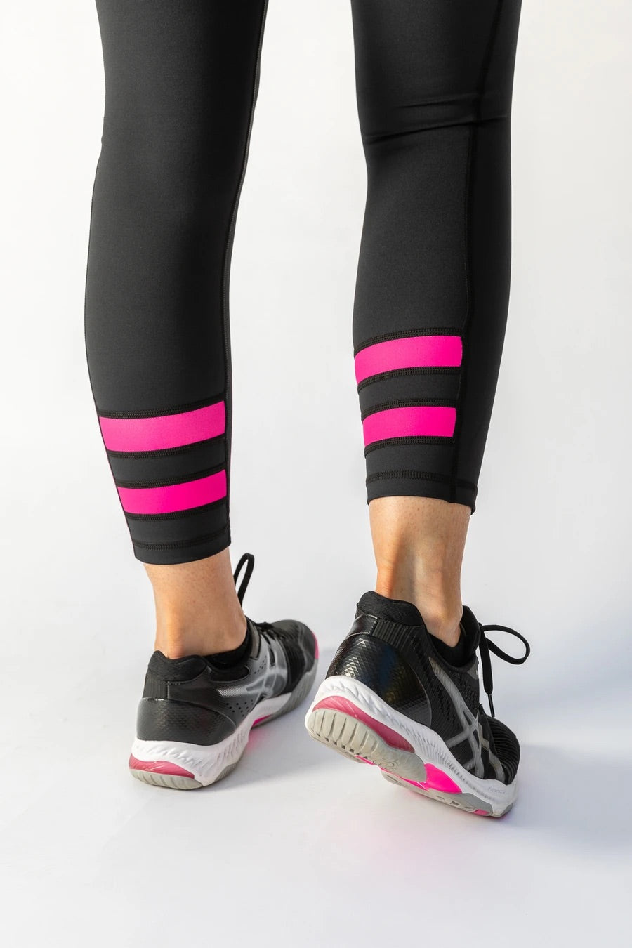 Deezi Active BFF Pink Stripe Leggings with Pockets
